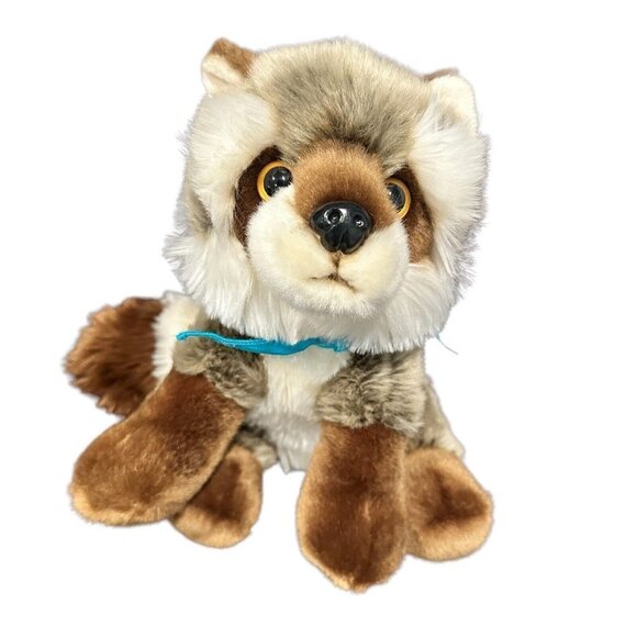 Adventure Planet Plush Raccoon Stuffed‎ Animal Gray Brown Furry Mask Size 12" H - Picture 1 of 8